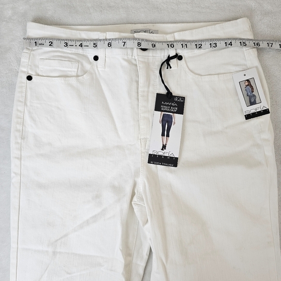 Sofia Jeans by Sofia Vergara White Maria Super Cropped Skinny Jeans Size 10 - Picture 5 of 13